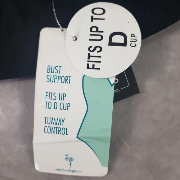 One Piece Swimsuit Womens 12 Black White Striped Tummy Control D Cup Ruched - Picture 12 of 13